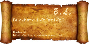 Burkhard László névjegykártya